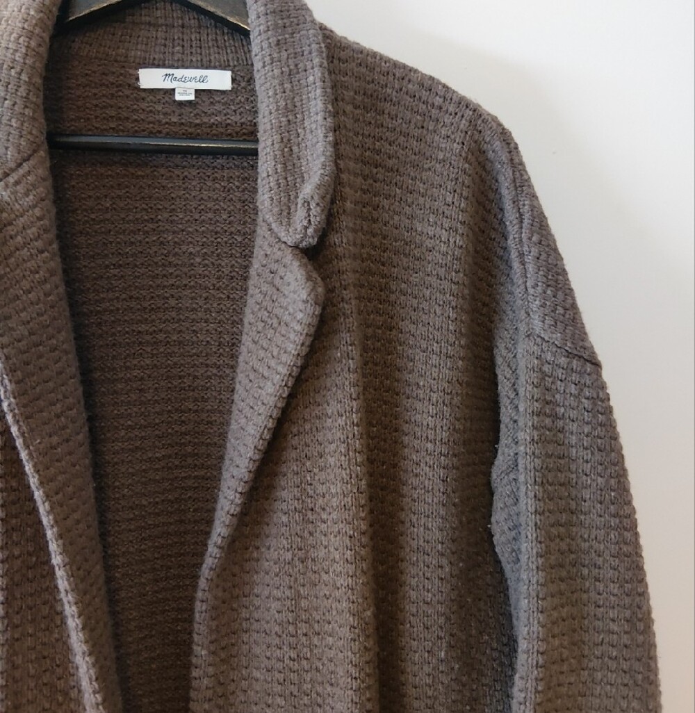Madewell Merino Blend Open Front Cardigan Blazer Housecoat - Picture 3 of 7